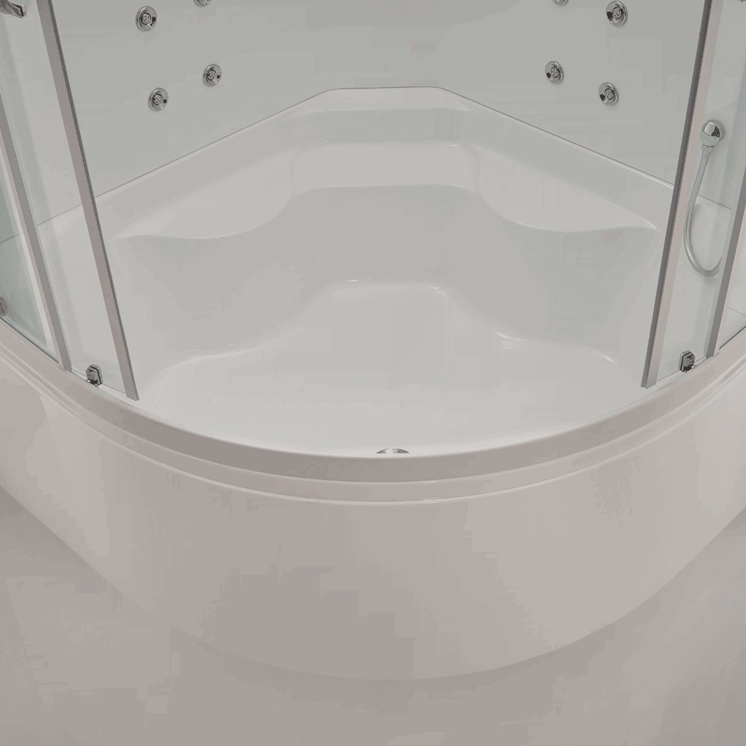 Душевая кабина SSWW WU110 138х138, стекло прозрачное, профиль белый, с гидромассажем - фото 1
