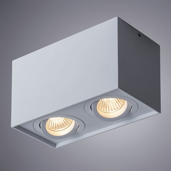 Точечный светильник Arte Lamp Factor A5544PL-2WH, арматура белая, плафон металл белый, 18х10 см