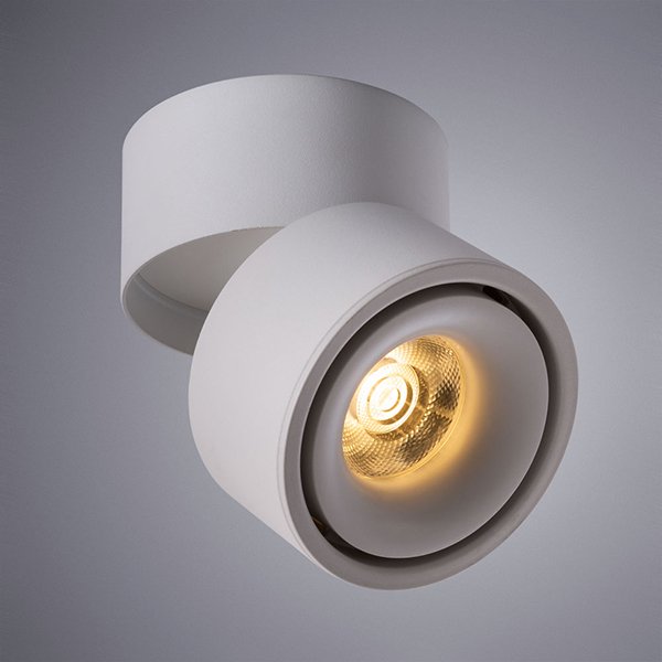 Точечный светильник Arte Lamp Arcturus A7715PL-1WH, арматура белая, плафон металл белый, 10х10 см
