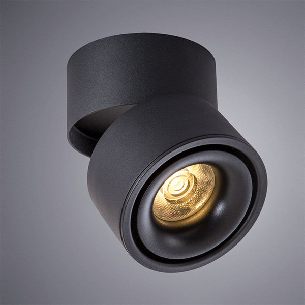 Точечный светильник Arte Lamp Arcturus A7715PL-1BK, арматура черная, плафон металл черный, 10х10 см