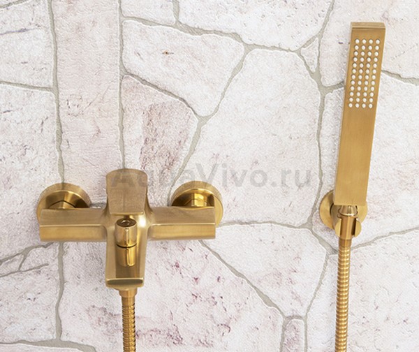 Смеситель WasserKRAFT Aisch 5501 для ванны с душем, цвет матовое золото