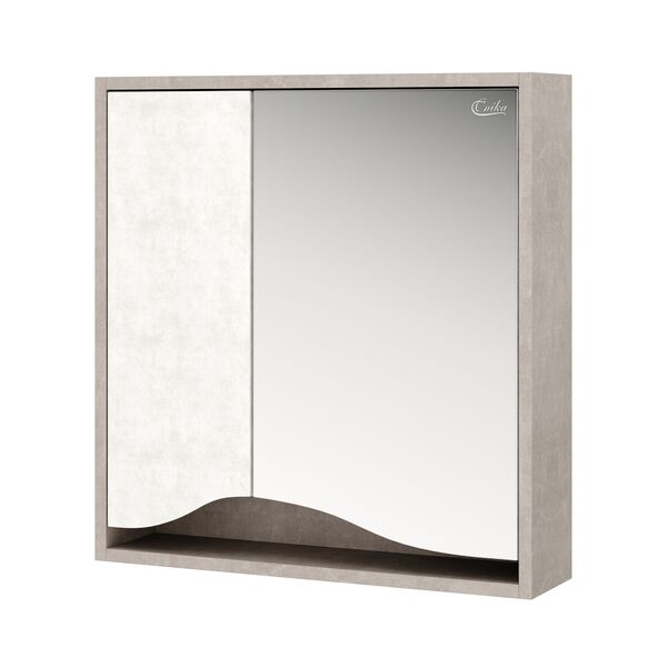 Шкаф-зеркало Оника Брендон 60.00, цвет камень светлый / бетон крем