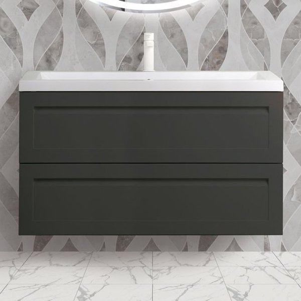 Мебель для ванной Art & Max Platino 100 подвесная, цвет серый матовый  - фото 1