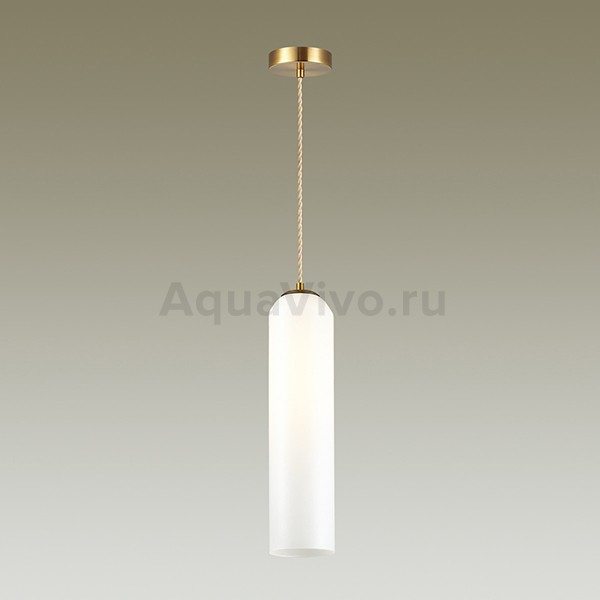 Подвесной светильник Odeon Light Vosti 4642/1, арматура золото, плафон стекло белое, 10х10 см - фото 1