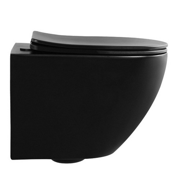 Унитаз Abber Bequem AC1100 MB подвесной, безободковый, с сиденьем микролифт, цвет черный матовый - фото 1