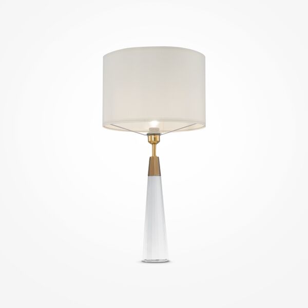 Настольный светильник Maytoni Bianco Z030TL-01BS2, арматура латунь, плафон ткань белая