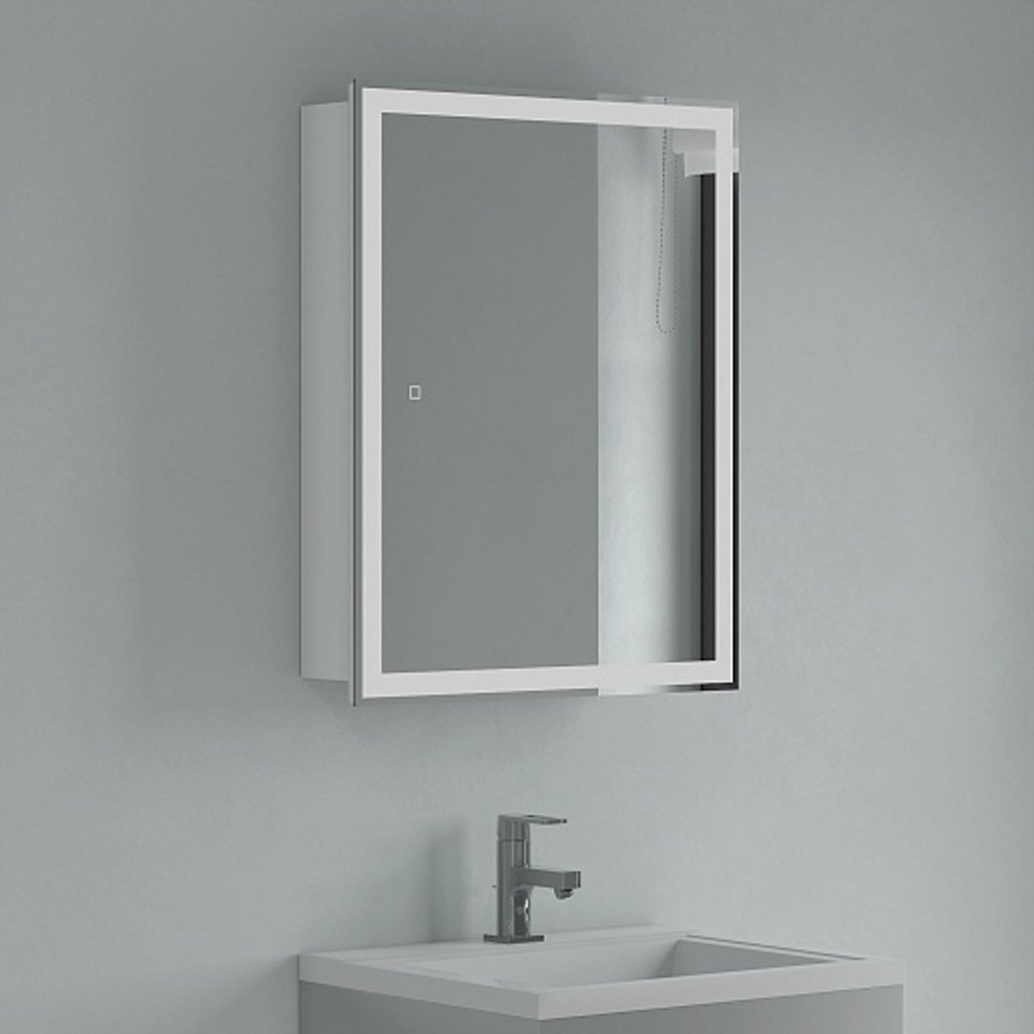 Шкаф-зеркало Corozo Толедо 50/С, с подсветкой, цвет белый - фото 1