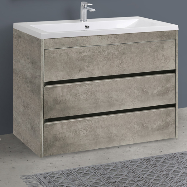 Мебель для ванной Art & Max Family 100 напольная, цвет цемент  - фото 1
