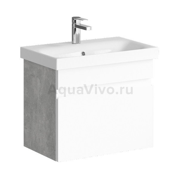 Мебель для ванной Aqwella Smart 60, цвет бетон светлый / белый - фото 1
