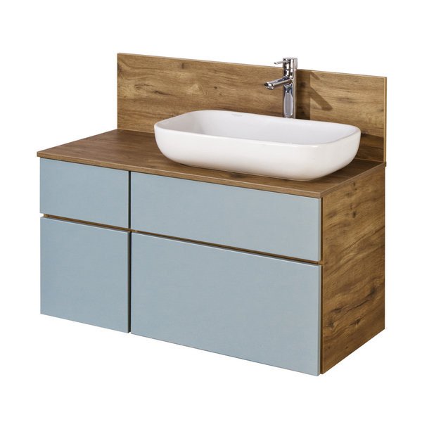Мебель для ванной Акватон Мишель 100, цвет фьорд / дуб рустикальный - фото 1