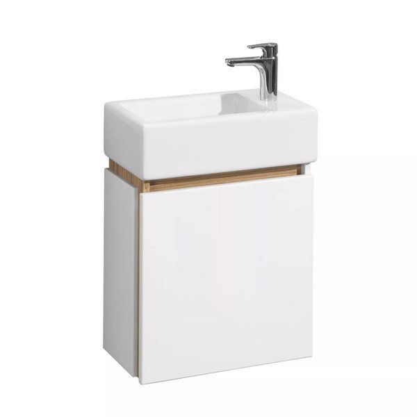Мебель для ванной Акватон Эклипс 46 М левая, цвет белый/эбони светлый