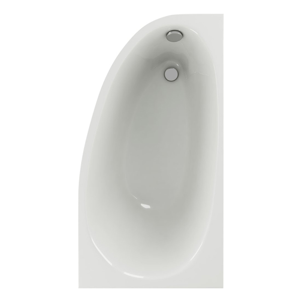 Акриловая ванна Акватек Дива 160x90, правая, без каркаса и слива-перелива, цвет белый
