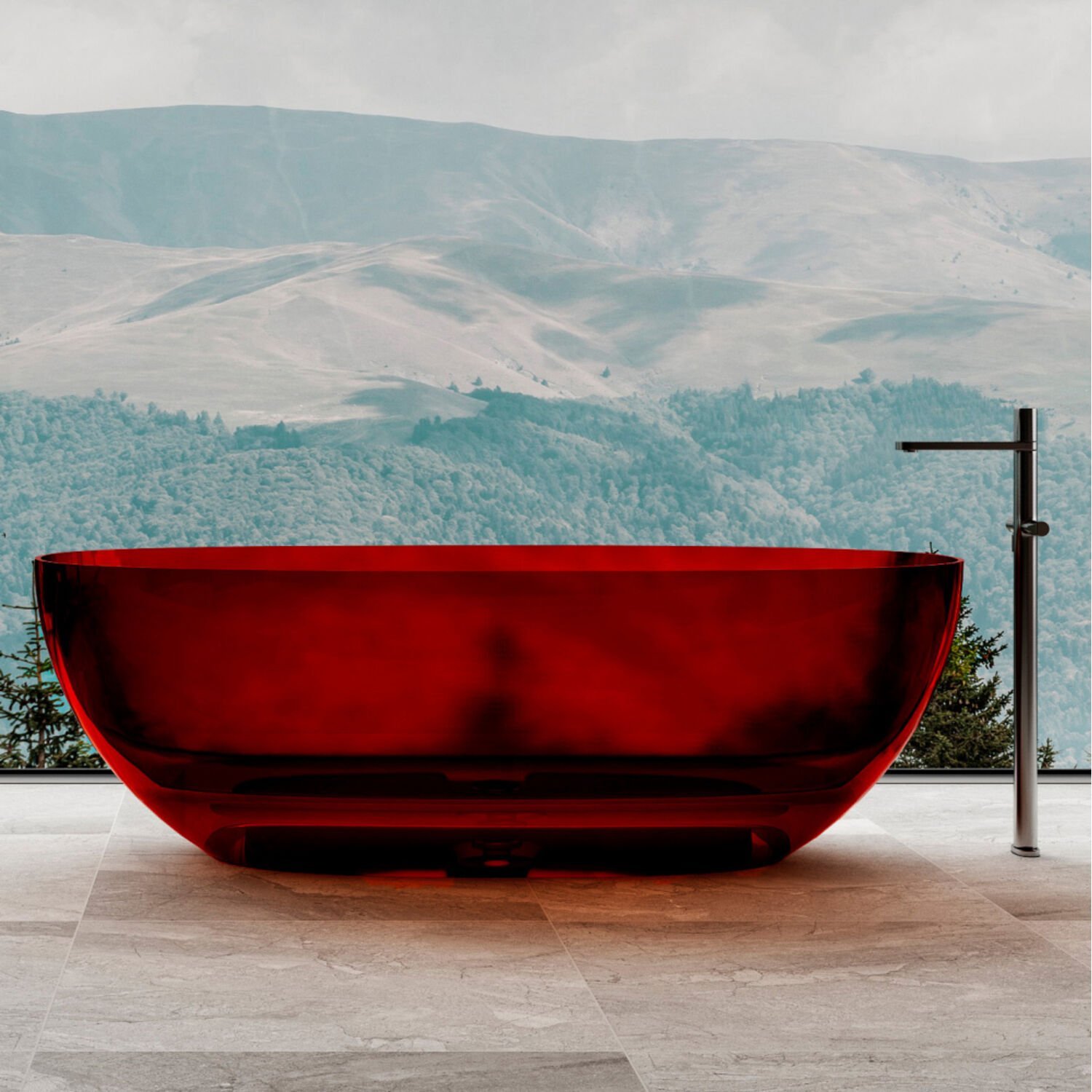 Ванна Abber Kristall AT9703 Rubin 170x75, цвет красный