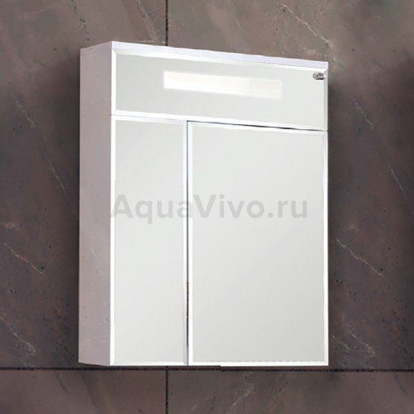 Шкаф-зеркало Оника Сигма 70.01, с подсветкой, цвет белый