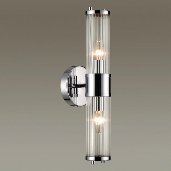 Настенный светильник Odeon Light Kepa 4945/2W, арматура хром, плафон стекло прозрачное