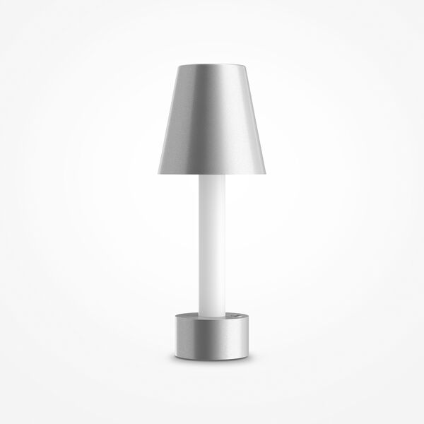 Декоративная настольная лампа Maytoni Tet-A-Tet MOD104TL-3AGR3K, арматура серебро, плафон металл серебристый