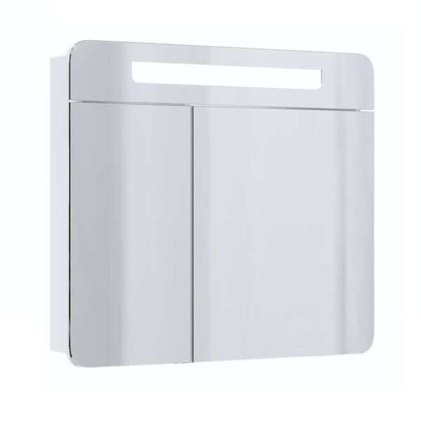 Шкаф-зеркало Оника Неаполь 80.01, с подсветкой, цвет белый