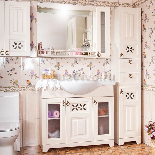 Мебель для ванной Бриклаер Кантри 105, цвет бежевый дуб прованс