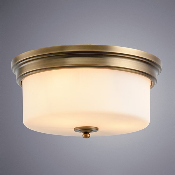 Потолочный светильник Arte Lamp Alonzo A1735PL-3SR, арматура латунь, плафон стекло белое, 38х38 см - фото 1