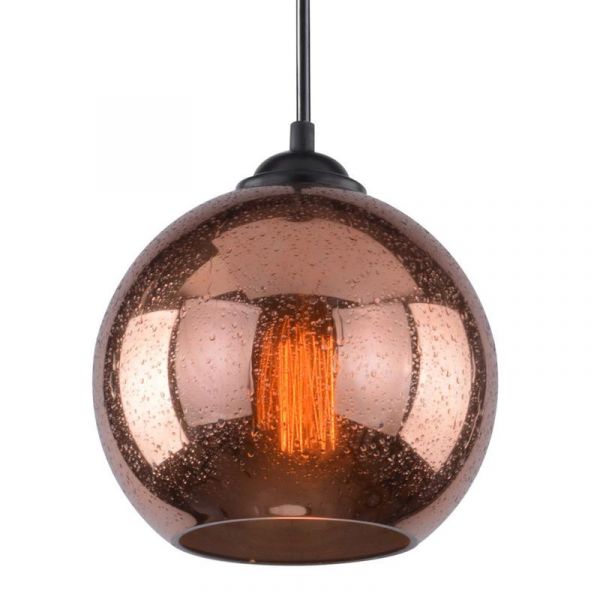 Подвесной светильник Arte Lamp Splendido A4285SP-1AC, арматура цвет черный, плафон/абажур стекло, цвет коричневый