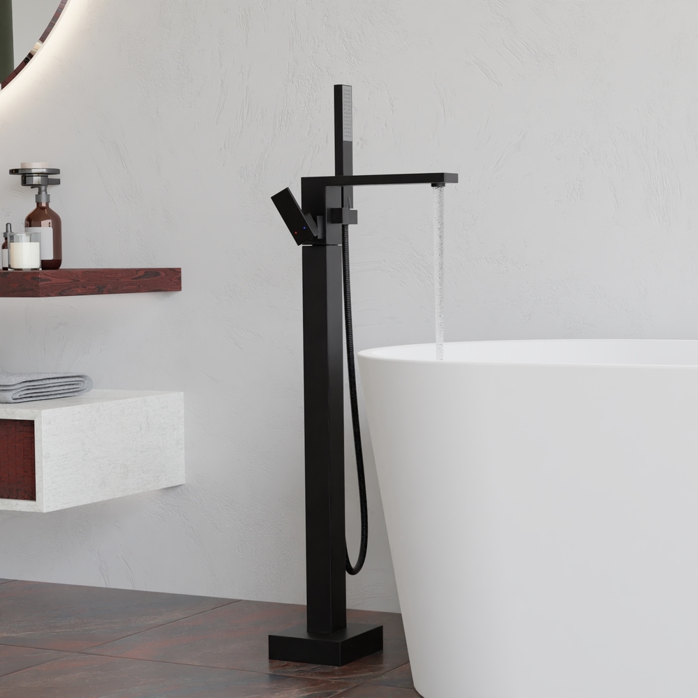 Смеситель RGW Shower Panels SP-350 B для ванны, напольный, цвет черный
