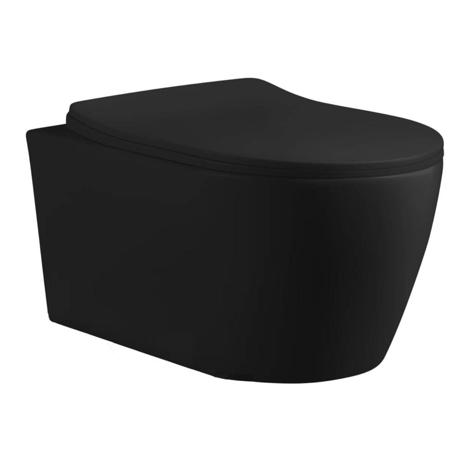 Унитаз CeruttiSPA Sella Aria MBF CT10016 подвесной, безободковый, с сиденьем микролифт, цвет черный матовый