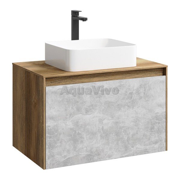 Мебель для ванной Aqwella Mobi 80, цвет дуб балтийский/бетон светлый - фото 1