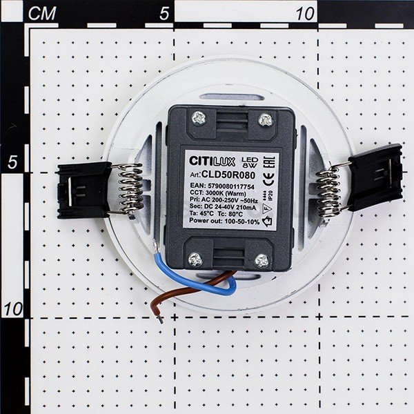 Точечный светильник Citilux Омега CLD50R080, арматура белая, плафон полимер белый, 3000K, 9х9 см