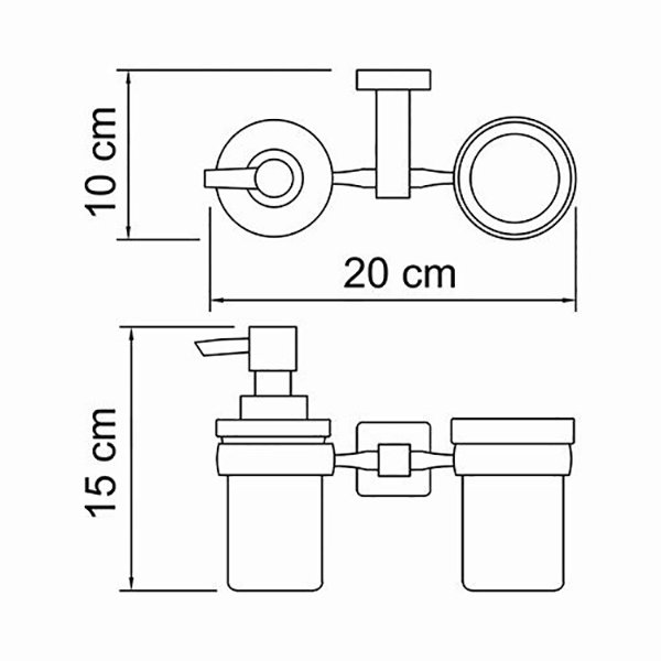 Дозатор WasserKRAFT Lippe K-6589 для жидкого мыла со стаканом, цвет хром - фото 1