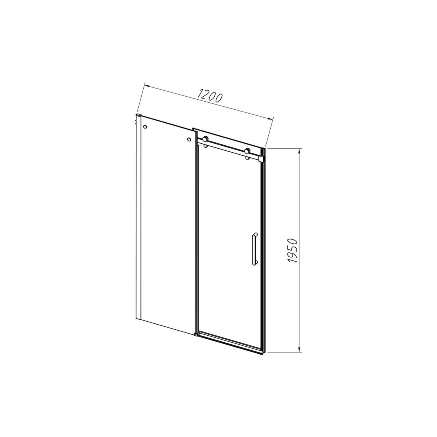Душевая дверь Vincea Como-N VDS-4CN 120x195, стекло прозрачное, профиль черный - фото 1