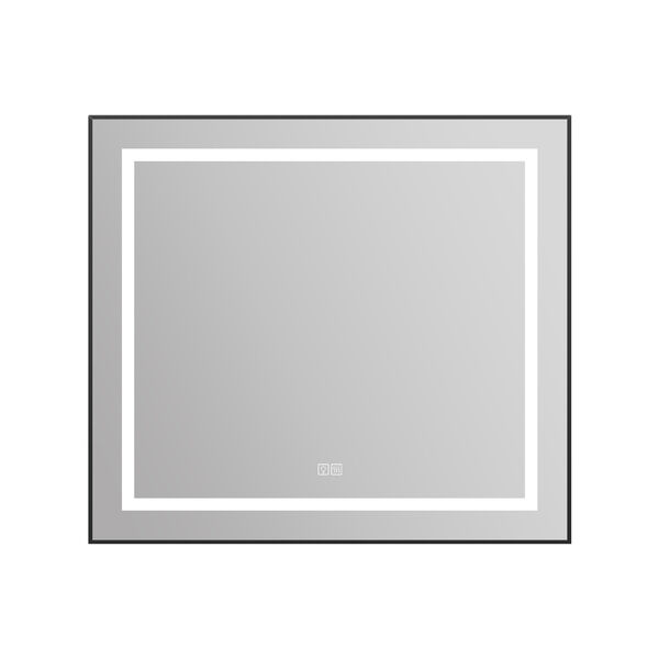 Зеркало BelBagno Kraft SPC-KRAFT-885-785-TCH-WARM-NERO 89x79, с подсветкой, функцией антизапотевания и сенсорным выключателем, цвет черный