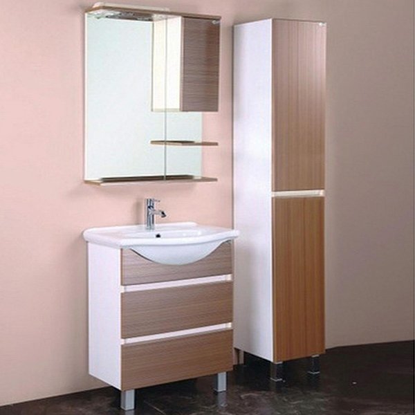 Мебель для ванной Оника Элита 60.13, цвет штрокс коричневый / белый - фото 1
