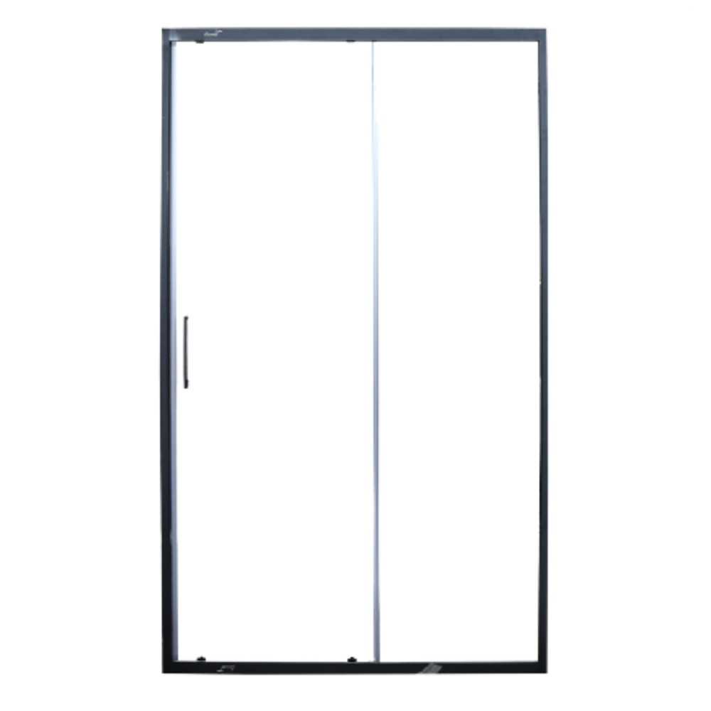 Душевая дверь CeruttiSPA Gloria D120B 120x195, стекло прозрачное, профиль черный - фото 1