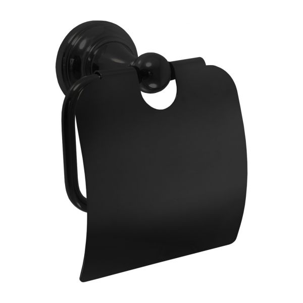 Держатель туалетной бумаги Rav Slezak Morava MKA0400CMAT, с крышкой, цвет черный