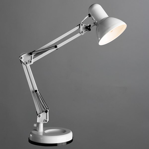 Офисная настольная лампа Arte Lamp Junior A1330LT-1WH, арматура белая, плафон металл белый, 15х35 см - фото 1