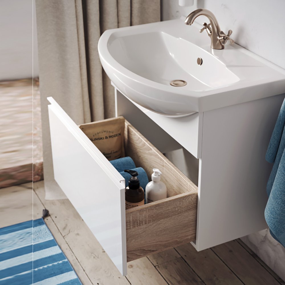 Мебель для ванной Aqwella Rodos 76, подвесная, цвет белый - фото 1