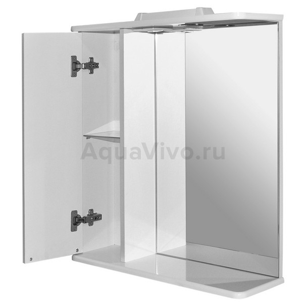 Шкаф-зеркало Mixline Этьен 65x70, с подсветкой, левый, цвет белый - фото 1