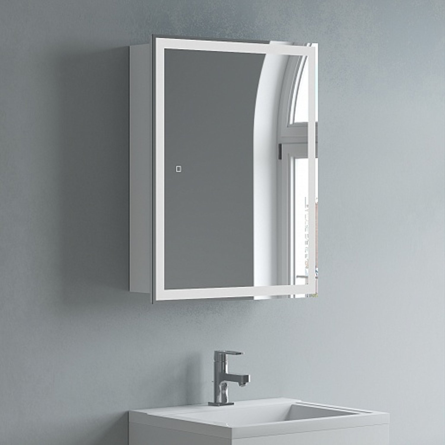 Шкаф-зеркало Corozo Толедо 60/С, с подсветкой, цвет белый - фото 1