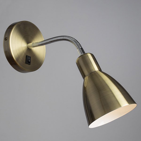 Спот Arte Lamp Dorm A1408AP-1AB, арматура бронза / хром, плафон металл бронза, 13х33 см