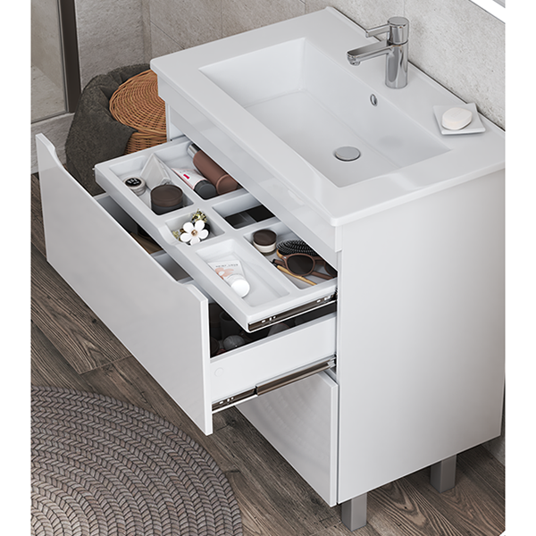 Мебель для ванной Vigo Grani 75, 2 ящика, цвет белый