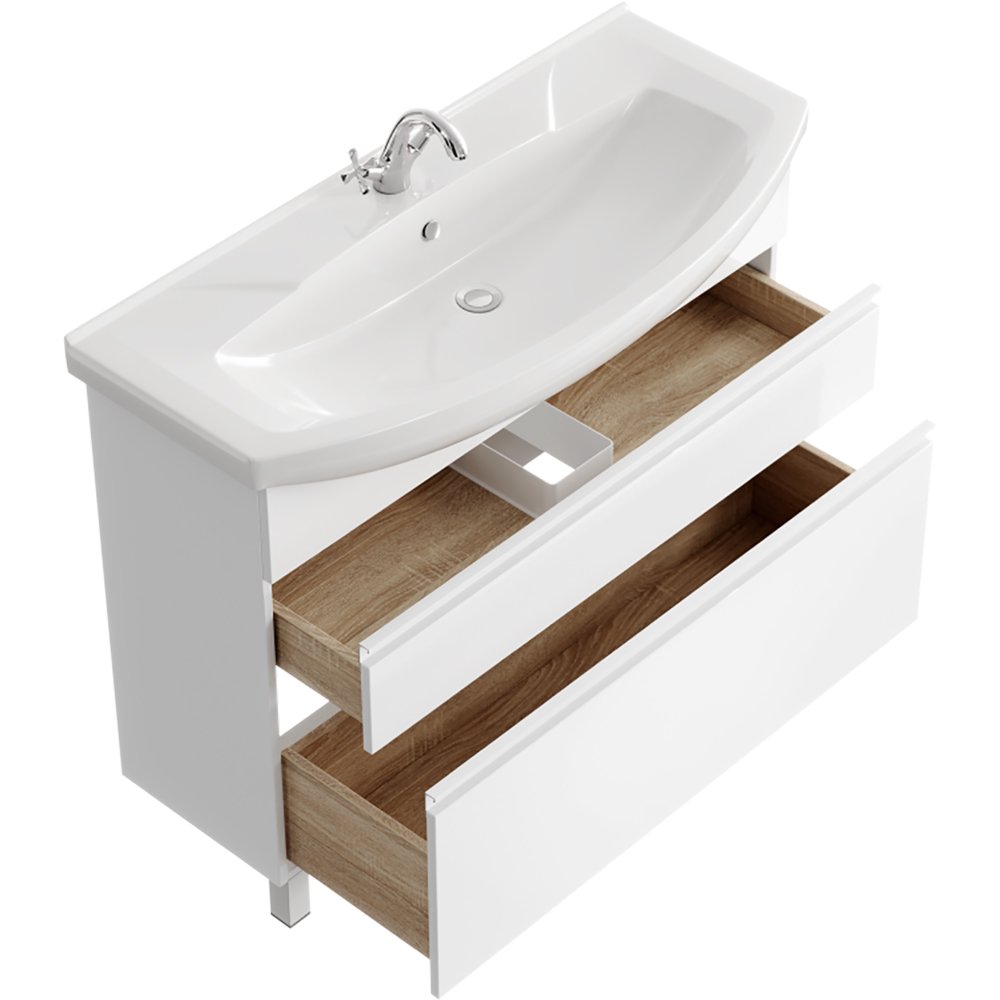 Мебель для ванной Aqwella Rodos 107, напольная, цвет белый