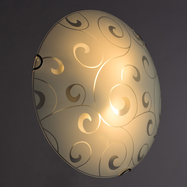 Настенно-потолочный светильник Arte Lamp Ornament A3320PL-2CC, арматура хром, плафон стекло белое, 30х30 см - фото 1