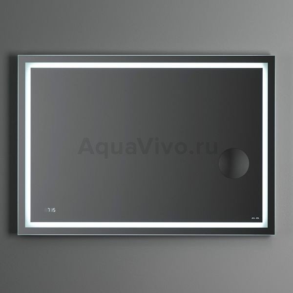 Зеркало AM.PM Gem 100x70, с подсветкой, часами и косметическим зеркалом