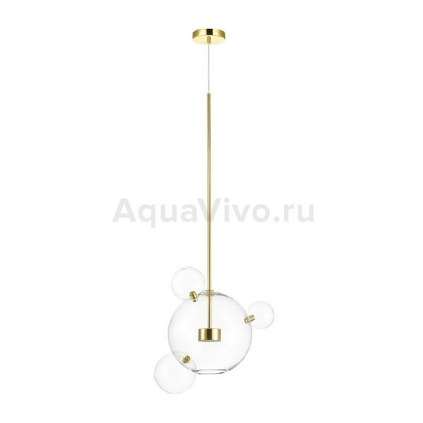 Подвесной светильник Odeon Light Bubbles 4640/12LA, арматура золото, плафон стекло прозрачное, 49х180 см