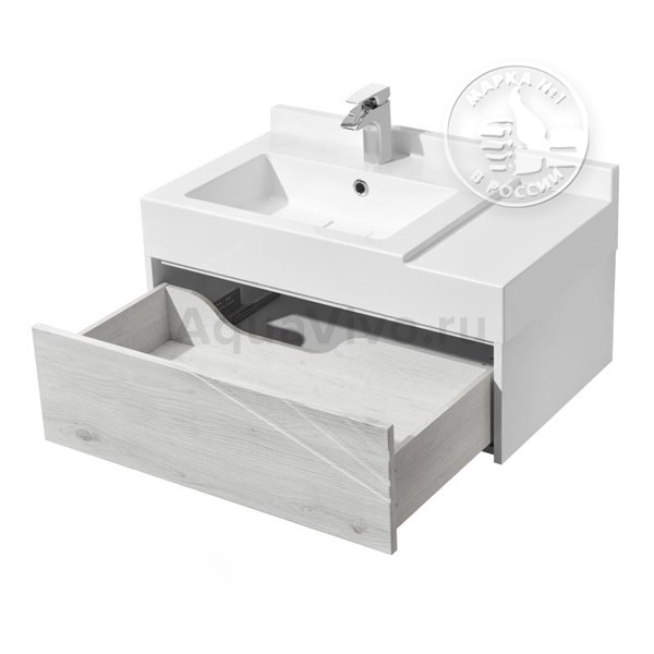 Мебель для ванной Акватон Сакура 80, цвет ольха наварра/белый глянец - фото 1
