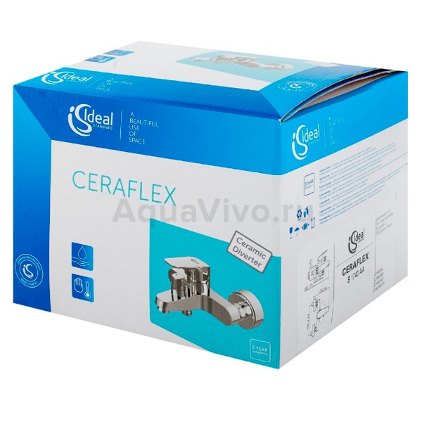 Смеситель Ideal Standard Ceraflex B1740AA для ванны и душа с керамическим переключателем  - фото 1