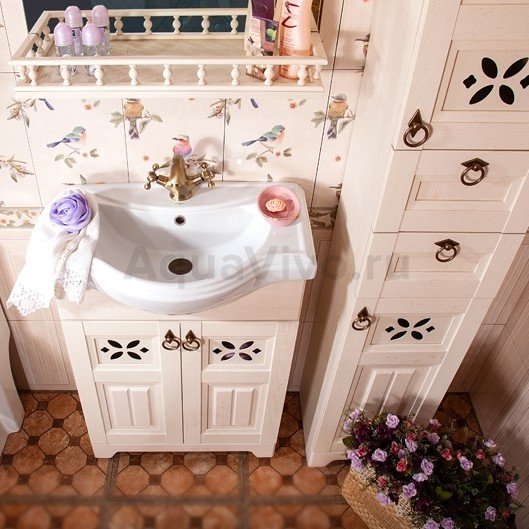 Мебель для ванной Бриклаер Кантри 65, цвет бежевый дуб прованс