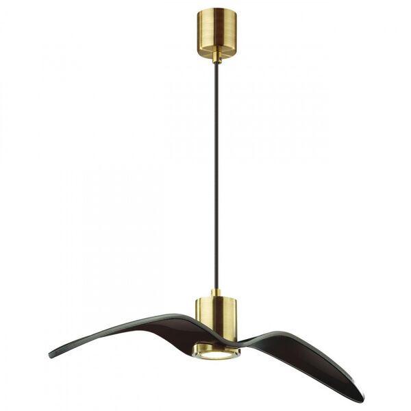 Подвесной светильник Odeon Light Birds 4900/1B, арматура бронза, плафон стекло черное