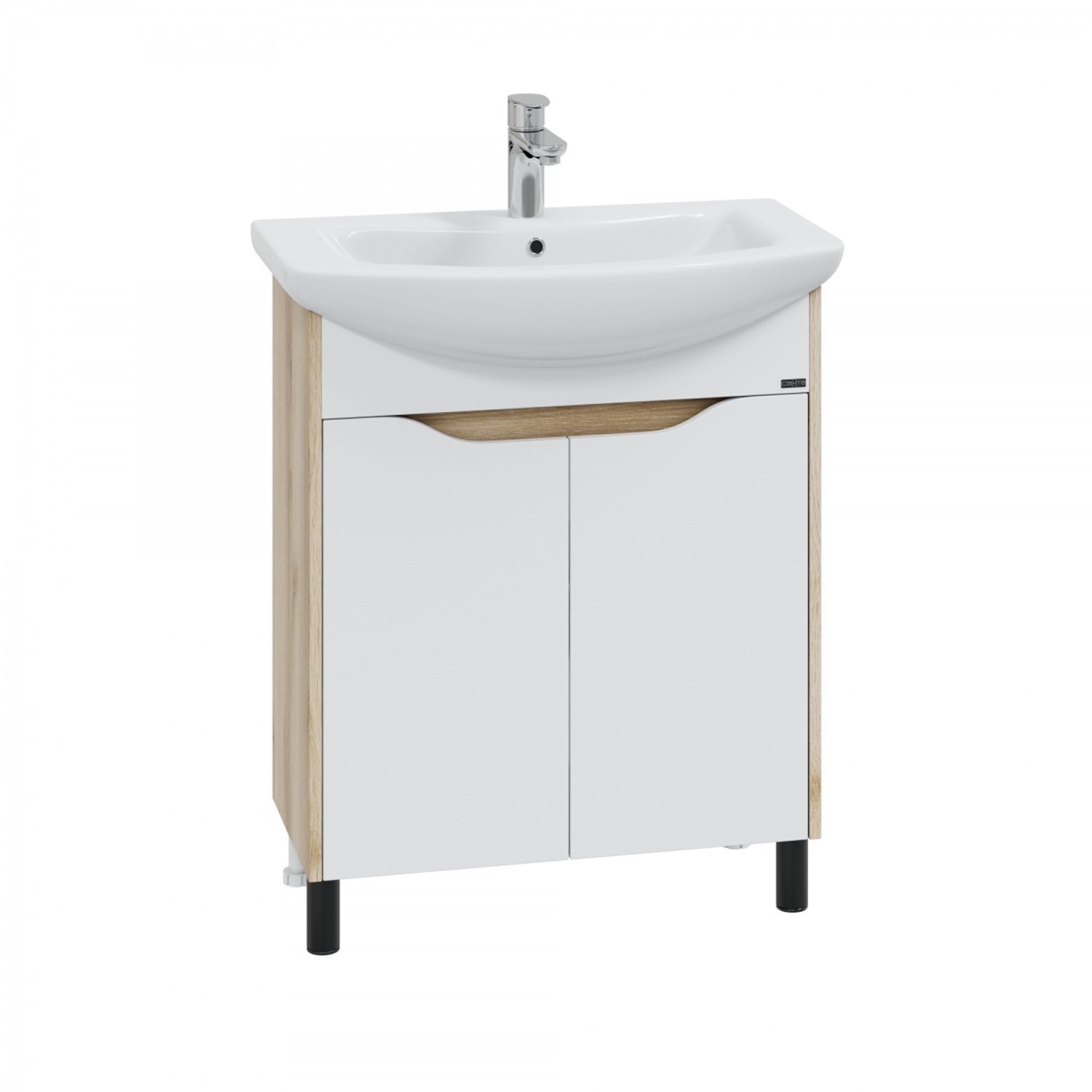 Мебель для ванной Санта Сатурн 70, напольная, цвет белый / дуб австрийский