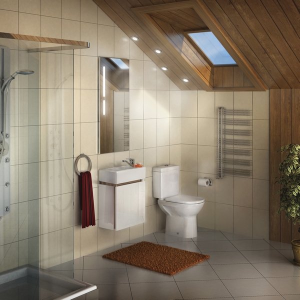 Мебель для ванной Акватон Эклипс 46 М левая, цвет белый/эбони светлый
